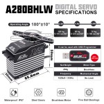 Original AGFRC A280BHLW 2S HV 100KG Super Torque 0.110Sec Brushless Waterproof IP7 RC for 1/5 Scale RC Cars